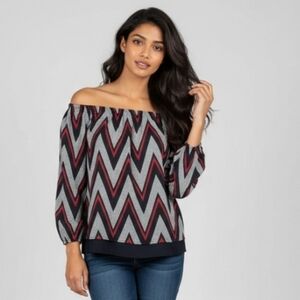 My Michelle  Chevron Blouse          Size Medium